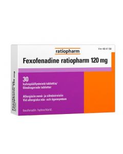FEXOFENADINE RATIOPHARM 120 mg tabl, kalvopääll 30 fol