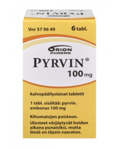 PYRVIN tabletti, kalvopäällysteinen 100 mg 6 kpl