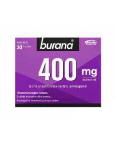 BURANA 400 mg jauhe oraaliliuosta varten, annospussi 20 kpl