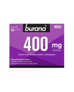 BURANA 400 mg jauhe oraaliliuosta varten, annospussi 10 kpl