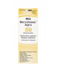 BECLONASAL AQUA 50 mikrog/annos nenäsumute, susp 200 annosta