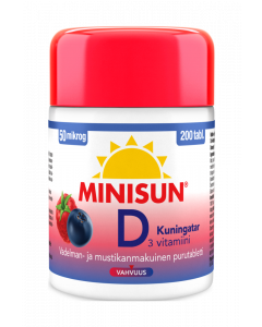 Minisun D-vitamiini Kuningatar 50 mikrog 200 tabl