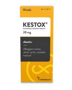 KESTOX tabletti, kalvopäällysteinen 20 mg 10 fol