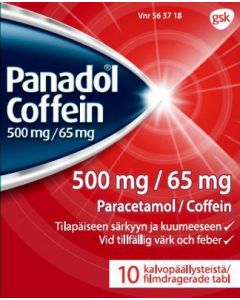 PANADOL COFFEIN tabletti, kalvopäällysteinen 500/65 mg 10 fol