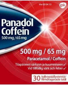 PANADOL COFFEIN tabletti, kalvopäällysteinen 500/65 mg 30 fol