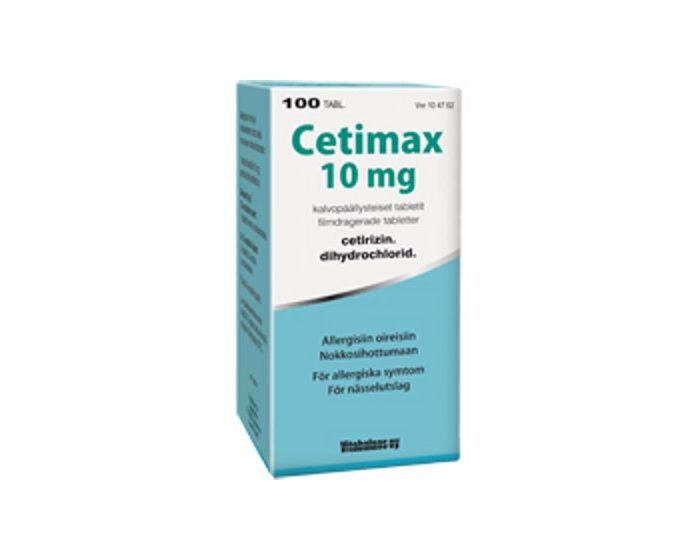 CETIMAX 10 mg tabl, kalvopääll 100 fol